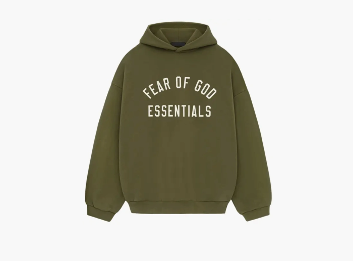 Fear of God Essentials Fleece Hoodie Military 