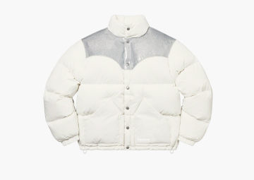 Supreme Glitter Yoke Down Puffer Jacket White 