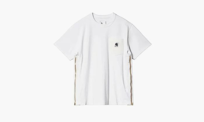 Sacai X Carhartt T-shirt Golden Zip White  Sacai X Carhartt T-shirt Golden Zip White