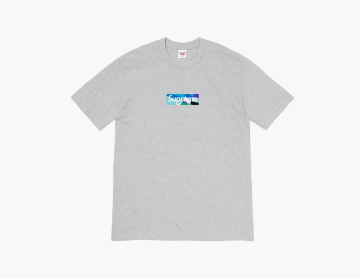 Supreme x Emilio Pucci Box Logo Tee Heather Grey/Blue  Supreme x Emilio Pucci Box Logo Tee Heather Grey/Blue