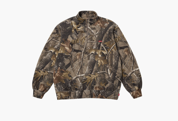 Supreme Small Box Half Zip Pullover  "Realtree Hardwoods Camo" 