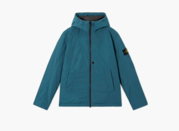 Stone Island Micro TwillI Padded Hooded Jacket Snap Pockets Dark Teal Green  Stone Island Micro TwillI Padded Hooded Jacket Snap Pockets Dark Teal Green