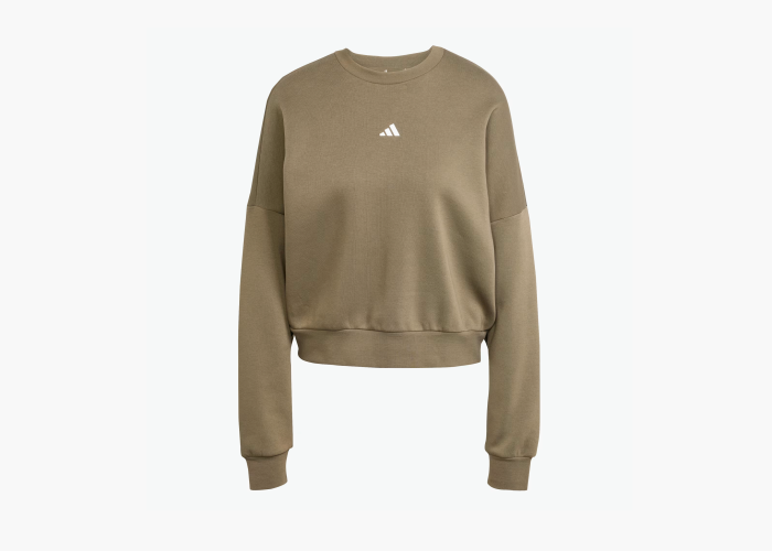 Adidas Essentials Small Logo Feelcozy Sweatshirt "Olive Strata / White" 
