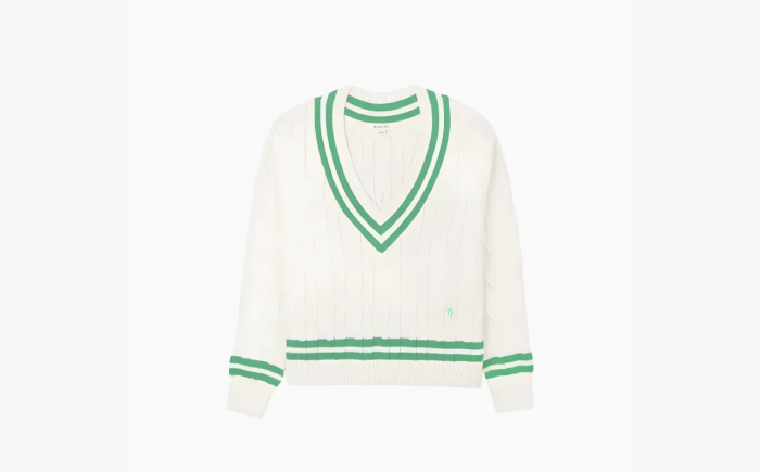 Sporty & Rich Cable-knit Cotton Jumper Ecru  Sporty & Rich Cable-knit Cotton Jumper Ecru