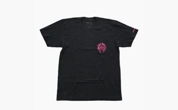 Chrome Hearts Pink Horseshoe Pocket Short Sleeve T-Shirt Black 