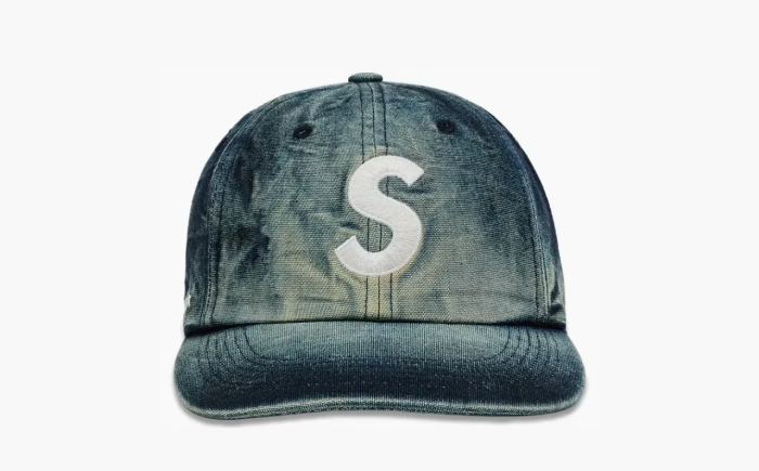 Supreme Cordura Denim S Logo 6-Panel Bleached Indigo 