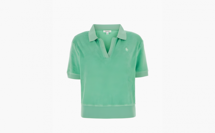 Sporty & Rich Logo-embroidered Polo Top "Green" 