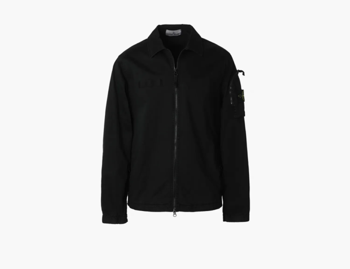 Stone Island Overshirt with Zip Fastening Black  Stone Island Overshirt with Zip Fastening Black