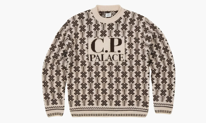 PALACE X C.P. Company Lambswool Knit Stone  PALACE X C.P. Company Lambswool Knit Stone