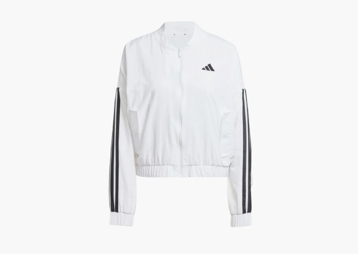 Adidas Essentials 3-Stripes Lifestyle Woven Bomber Jacket  White / Black 