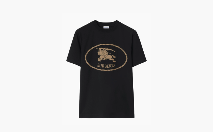 Burberry Knight-stamp Cotton T-shirt "Black" 