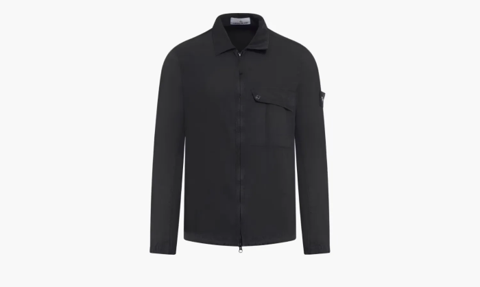 Stone Island Cotton Zipped Jacket Black  Stone Island Cotton Zipped Jacket Black