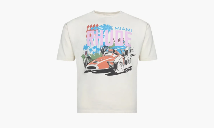 RHUDE Miami Gp Tee Vintage White  RHUDE Miami Gp Tee Vintage White