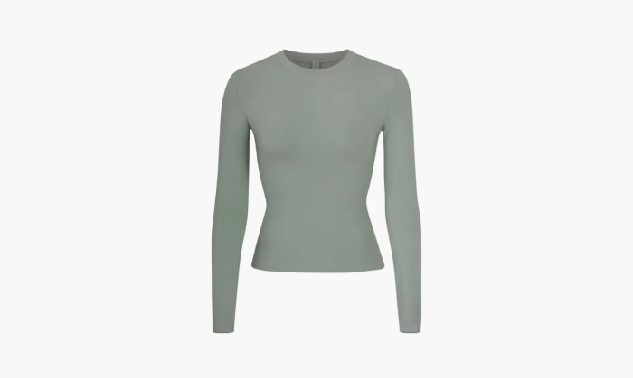 SKIMS Long Sleeve T-shirt Green  SKIMS Long Sleeve T-shirt Green