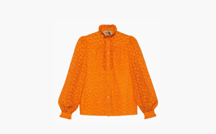 The North Face x Gucci Lace Shirt in Orange Cotton Orange  The North Face x Gucci Lace Shirt in Orange Cotton Orange