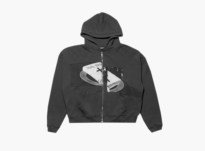 Enfants Riches Déprimés Holy Bible Assemblage Baggy Zip Hoodie Black  Enfants Riches Déprimés Holy Bible Assemblage Baggy Zip Hoodie Black