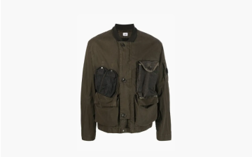 C.P. Company Cotton Blend Bomber Jacket Brown 