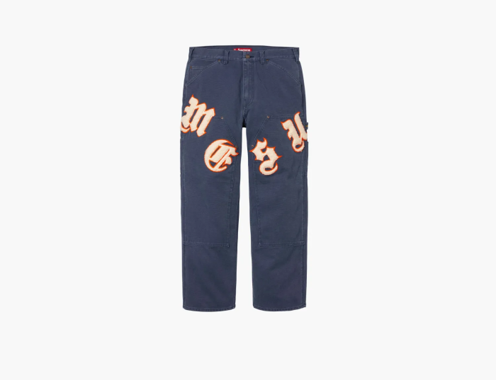 Supreme Old English Canvas Double Knee Painter Pant Navy 