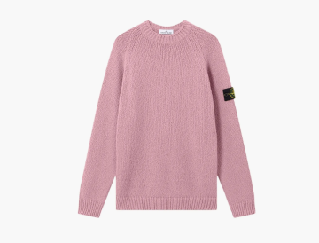 Stone Island Fancy Yarn Mouline Wool Sweater Pink Melange 