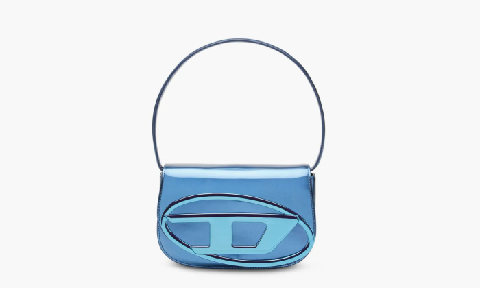 Diesel 1DR Shoulder Bag Mirrored Leather Blue 