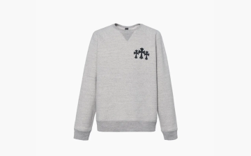 Chrome Hearts Cemetery Cross Crew-Neck Sweatshirt Grey 