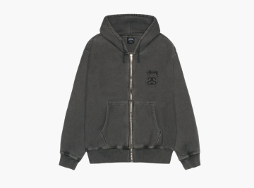 Stussy Stock Link Zip Hoodie Pigment Dyed Black 
