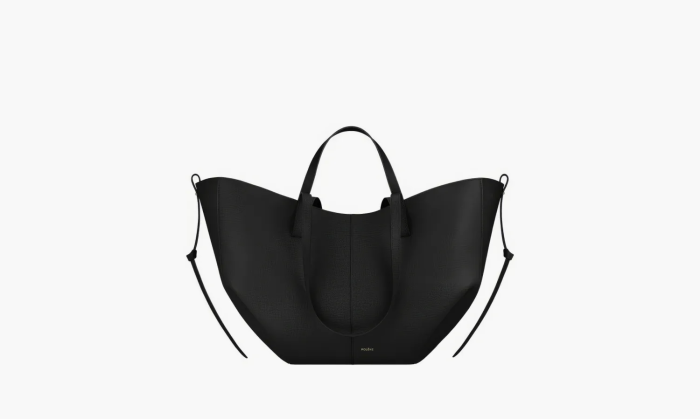 Polene Cyme Black Textured Leather 