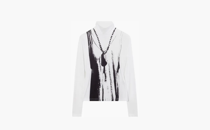 MM6 Maison Margiela Printed Mockneck Black  MM6 Maison Margiela Printed Mockneck Black