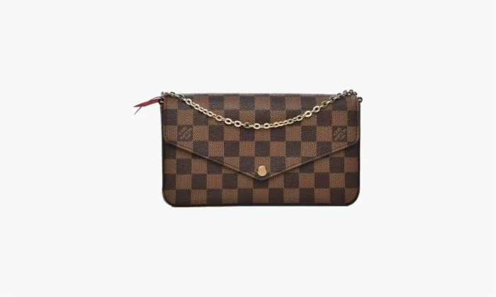 Louis Vuitton Pochette Felicie Damier Ebene Cerise Red Lining 