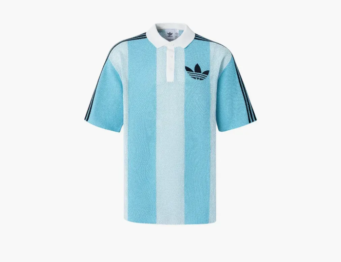 Adidas Originals Blockcore Short Sleeve Polo Pique Collar Shirt Sky Blue 