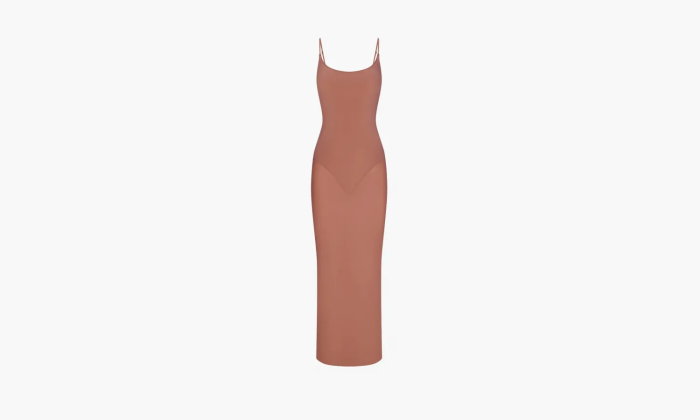 Skims Milky Sheer Low Back Long Dress Brandy  Skims Milky Sheer Low Back Long Dress Brandy