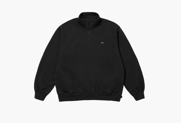 Supreme Small Box Half Zip Pullover  "Black" 