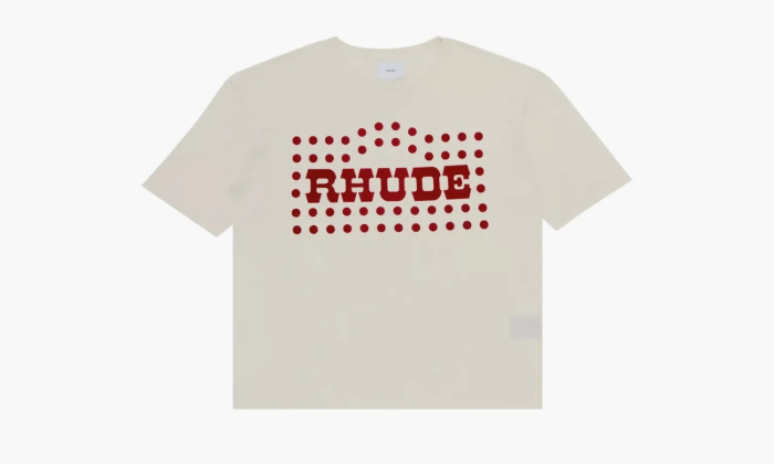 RHUDE Flocked Burnout Tee Vintage White  RHUDE Flocked Burnout Tee Vintage White