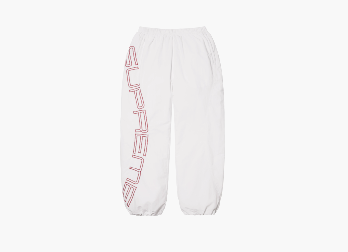 Supreme  Spellout Embroidered Track Pant  "White" 