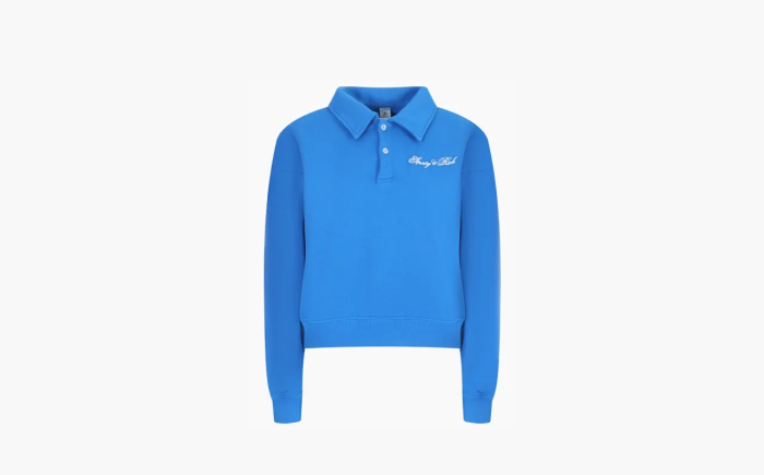 Sporty & Rich Embroidered Polo Royal Blue/White 