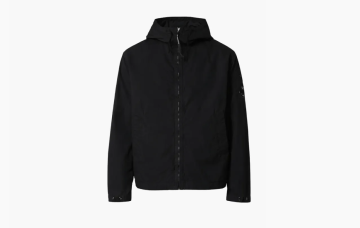 C.P.Company Zippered Closure Hooded Sleeve Jacket Black 