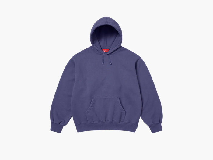 Supreme Frayed Hooded Sweatshirt Washed Navy 