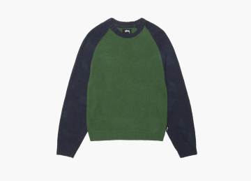 Stussy Colorblocked Raglan Knit Crew Green 
