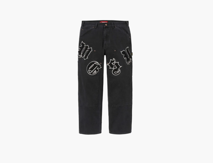 Supreme Old English Canvas Double Knee Painter Pant Black 