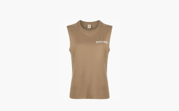 Sporty & Rich logo-print Cotton Tank Top Brown 
