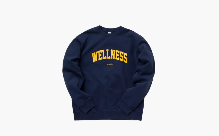 Sporty & Rich text-print Cotton Sweatshirt Blue 