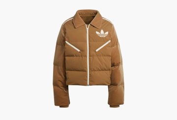 Adidas Adicolor 70s Velvet Puffer Jacket Brown Desert 