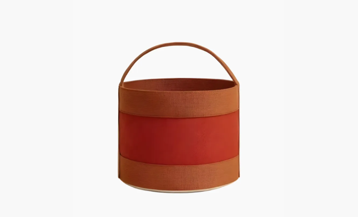 Hermès Wool Twill Blend Bucket Bags Orange & Brown 