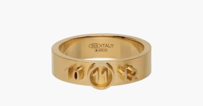 Maison Margiela Gold Numerical Logo Ring 