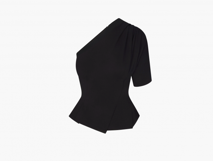 Khy One Shoulder Cinching Tee "Black" 