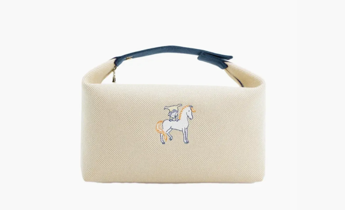 HERMES Bride a Brac Canvas Bag Unisex Gray 