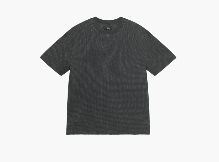 Stussy Pigment Dyed Short-Sleeve Thermal  "Faded Black" 
