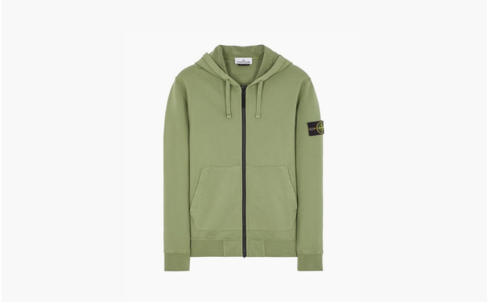 Stone Island  Zip Hoodie Green 