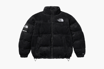 Supreme x The North Face Suede Nuptse Jacket Black 