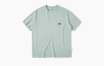 Nothomme Mountain Peak Water Land Air Print T-Shirt Mint Blue 